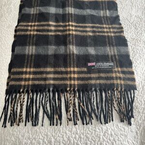 Luxurious Black and Brown Cashmere Scarf